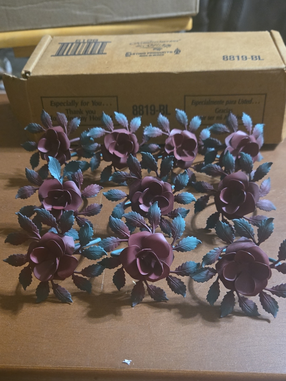 Home Interiors Rose Metal Napkin Ring Holders Set Of 10